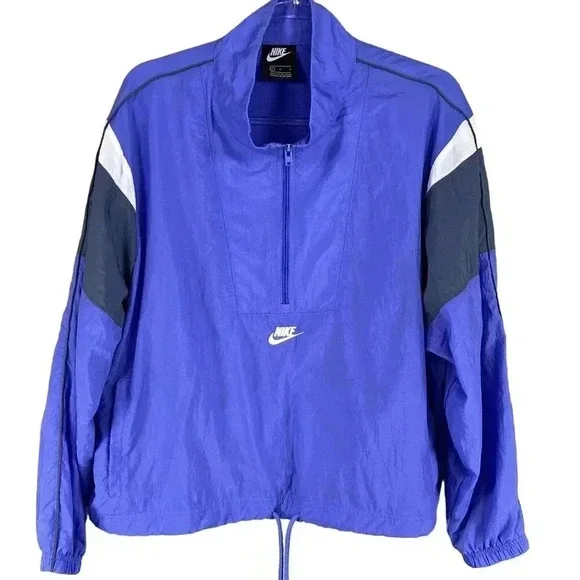 Nike Heritage Womens L Sportswear Woven Jacket 1/4 Zip Windbreaker Activewear - Picture 3 of 15